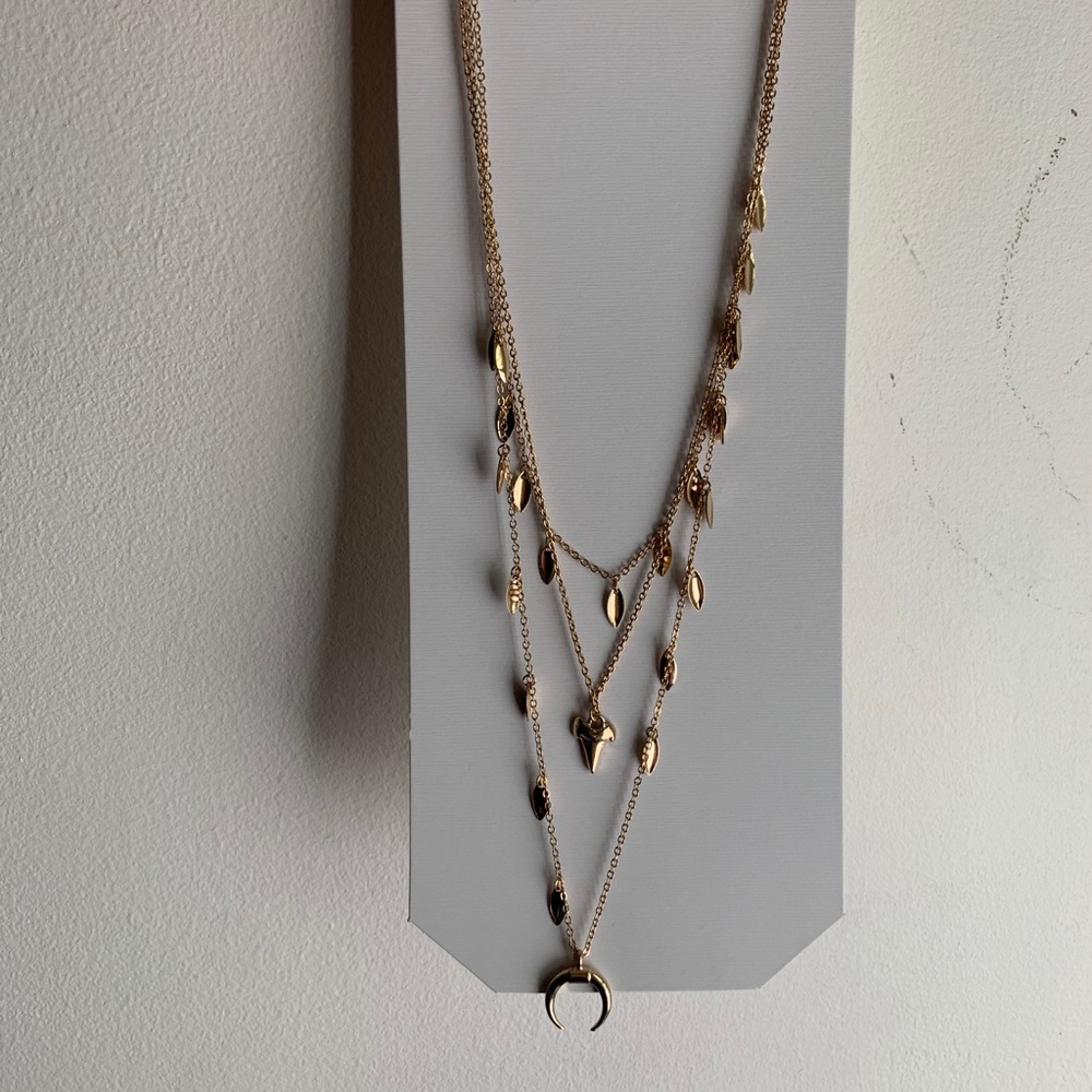 Layered Gold Moon Necklace